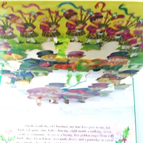 Christmas Pop up 3D Books 3 Landoll 1996 Santa Carol twelve days kids family VTG - Picture 6 of 9